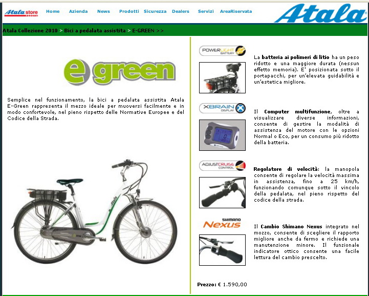 Forum Indipendente Biciclette Elettriche, Pieghevoli e Utility - Listino  Atala 06-2010